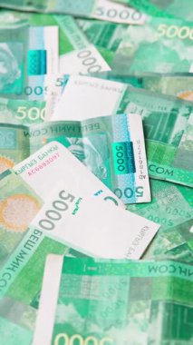 5.000 Kırgızistan Som banknotunun döner arkaplanı, tam kare döngüsel arkaplan