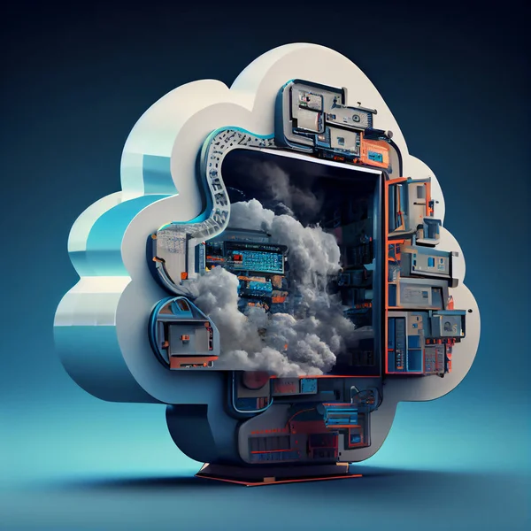 Cloud storage for downloading 3D illustration art design