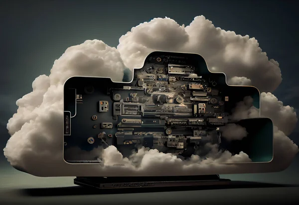 Cloud storage communication concept, 3D illustration art design