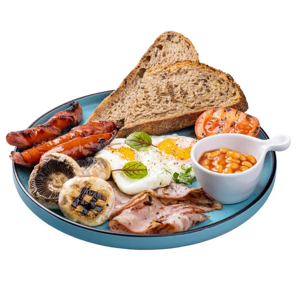 Traditionell Engelsk Frukost Restaurang Frukost Meny Koncept — Stockfoto
