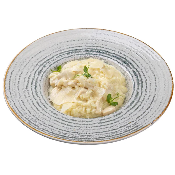 Risotto Pollo Con Parmesano Concepto Menú Cena Restaurante — Foto de Stock