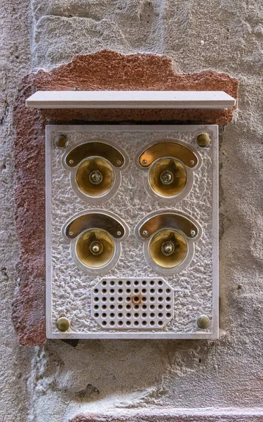 Bell Apartment Wall Door Bells Venice Italy Stock Image