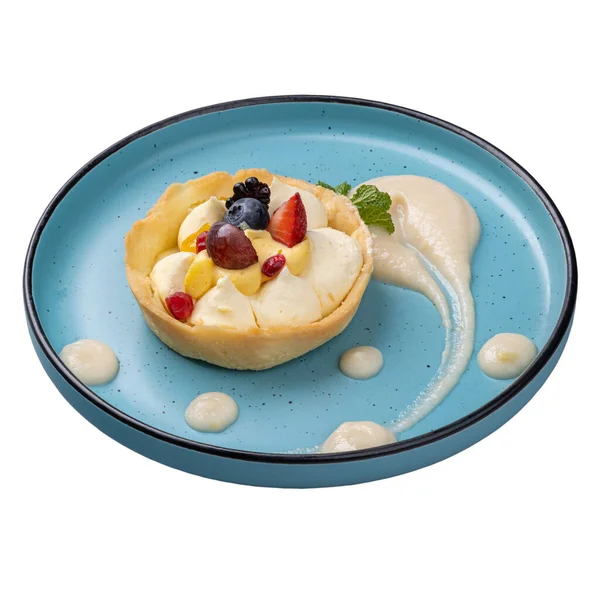 Fruit Tart Apple Cream Restaurant Dessert Menu Concept — Stock Photo, Image