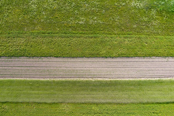 Aerial Photograph Captures Spring Fields Countryside — Stock Photo, Image