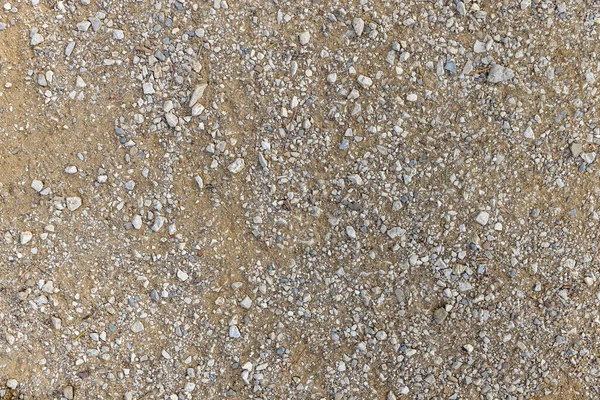 Detail Der Oberflächentextur Mit Kleinen Kieselsteinen Auf Schmutzigem Boden — Stockfoto