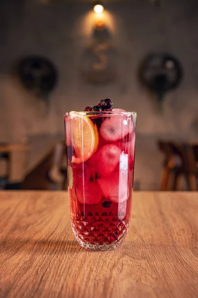 Zomer Verfrissende Koude Cocktail Mocktail Bessen Citroenlimonade — Stockfoto