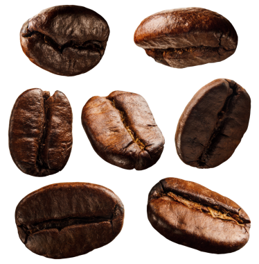 Taze kavrulmuş kahve çekirdekleri. 