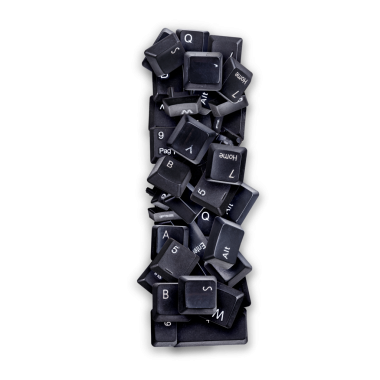 Siyah klavye tuşlarından yaptığım mektup