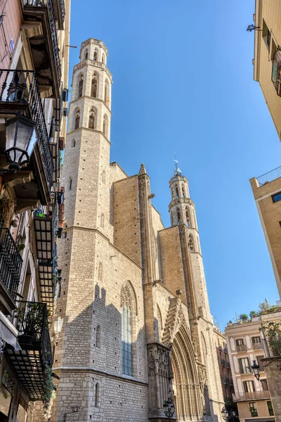 The famous Santa Maria del Mar church in Barcelona on a sunny day