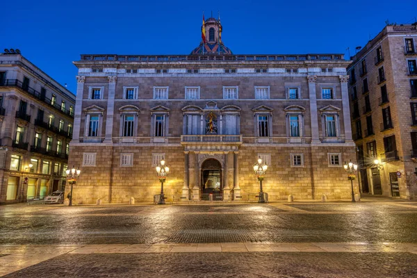 Palau Generalitat Catalunya Barcelona Noite — Fotografia de Stock