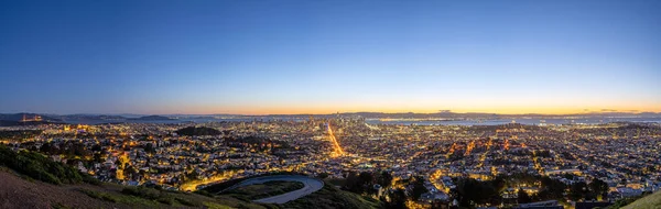 Panorama Horizonte São Francisco Califórnia Antes Nascer Sol — Fotografia de Stock