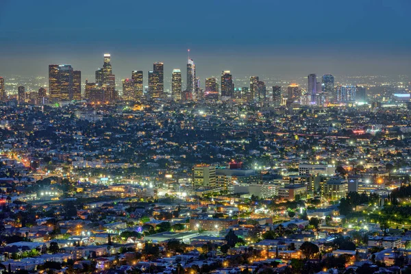 Horizonte Los Angeles Califórnia Noite — Fotografia de Stock
