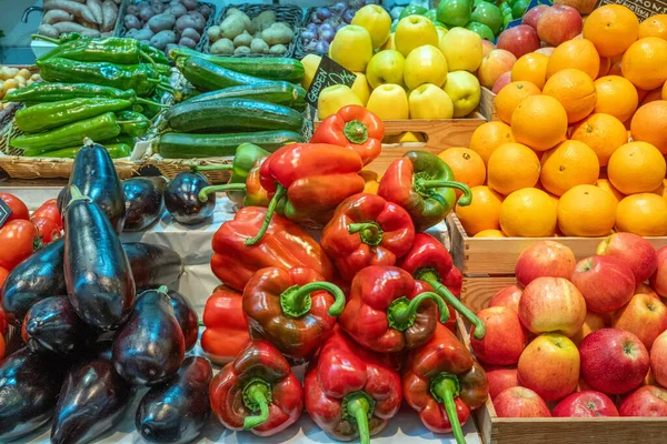 Owoce Warzywa Sprzedaż Rynku — Zdjęcie stockowe