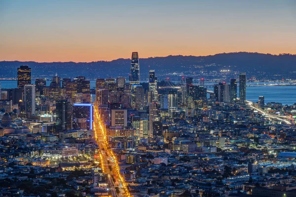 Skyline Centrala San Francisco Kalifornien Före Soluppgången — Stockfoto