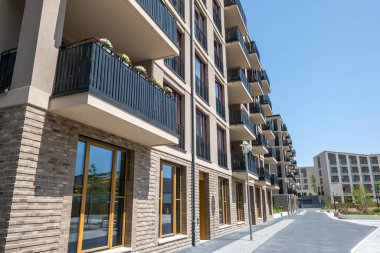 Almanya 'nın Potsdam kentinde görülen bir kalkınma bölgesinde yeni yerleşim yerleri