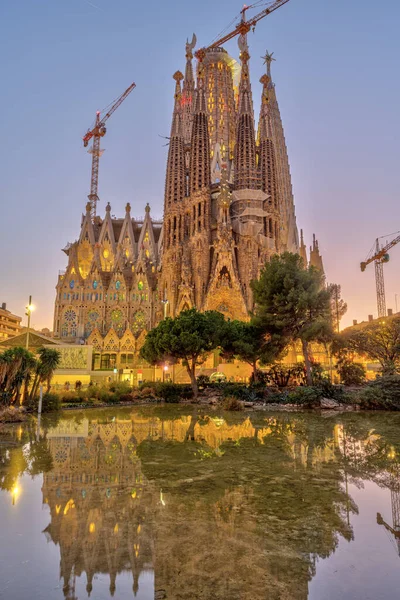Imposing Sagrada Familia Barcelona Sunset Royalty Free Stock Photos
