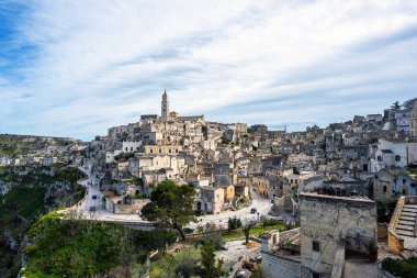 İtalya 'nın güneyindeki muhteşem Matera kasabası.