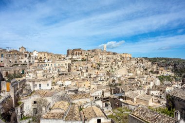 İtalya 'nın güneyindeki güzel eski Matera kasabası.