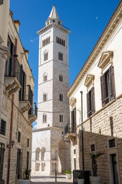 İtalya, Apulia 'daki güzel Trani katedralinin kulesi.