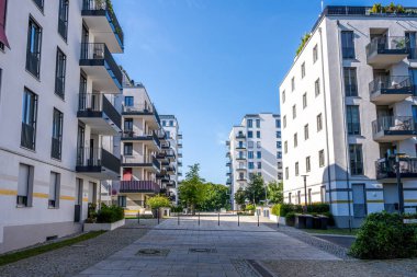 Berlin, Almanya 'da yeni apartman binaları olan konut geliştirme alanı