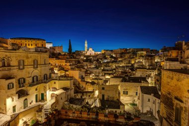 Güney İtalya 'daki Matera' daki Sasso Caveoso.