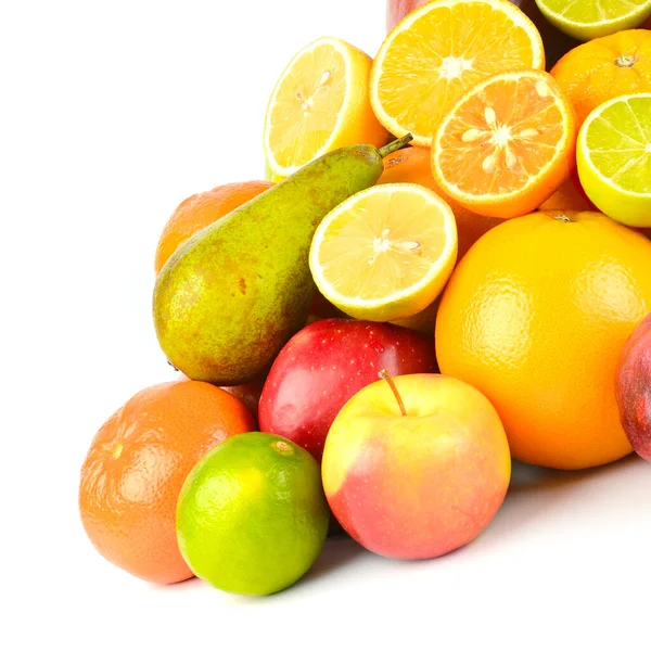 Healthy Fruits Isolated White Background — Stock Photo, Image