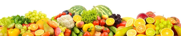 Pyszne Świeże Warzywa Owoce Warzywa Izolowane Białym Tle — Zdjęcie stockowe