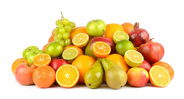 Frutas Legumes Saudáveis Isolados Sobre Fundo Branco — Fotografia de Stock