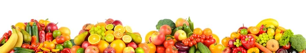 Baies Vives Fruits Légumes Isolés Sur Fond Blanc — Photo
