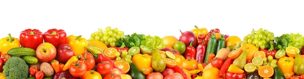 Beyaz Arka Planda Izole Edilmiş Çok Renkli Meyve Sebzeler — Stok fotoğraf
