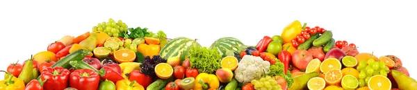 Beyaz Arka Planda Izole Edilmiş Sağlıklı Meyve Meyve Sebzeler Stok Fotoğraf