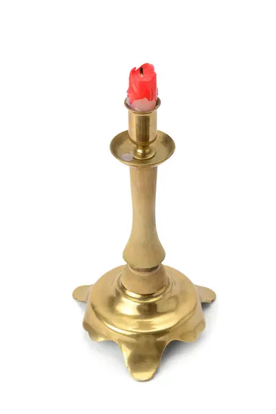Candlestick Candle Isolated White Background — Stock Photo, Image