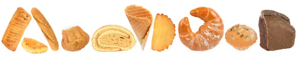 Tasty Sweet Flour Products Isolated White Background Imagens De Bancos De Imagens Sem Royalties