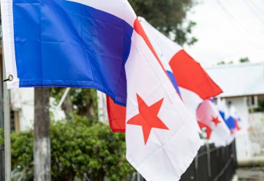 Panama bayrağının yakın çekimi