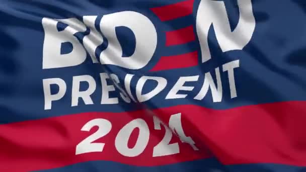 워싱턴 2023 2024 바이든의 사무실 실행을위한 대통령 캠페인 플래그의 원활한 — 비디오