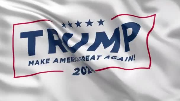 Washington Usa 2023 Nahtlose Endlosschleife Einer Wahlkampffahne Für Donald Trumps — Stockvideo