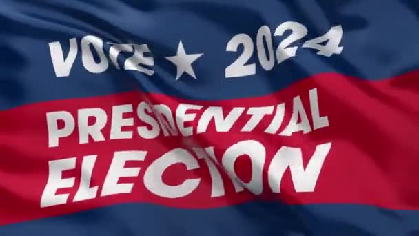 Szavazás 2024 Elnöki Választás Zökkenőmentes Hurok Zászló Animáció — Stock videók