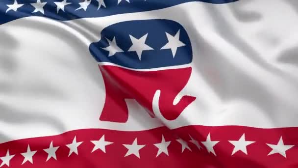 Washington Usa 2023 Płynna Pętla Flagi Partii Republikańskiej Usa Logo — Wideo stockowe