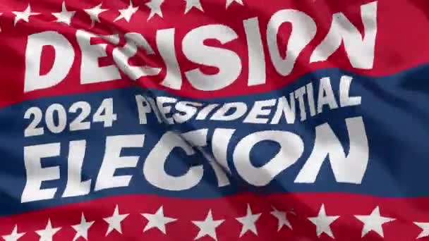 Decisión 2024 Elecciones Presidenciales Inconsútil Bandera Animación — Vídeo de stock