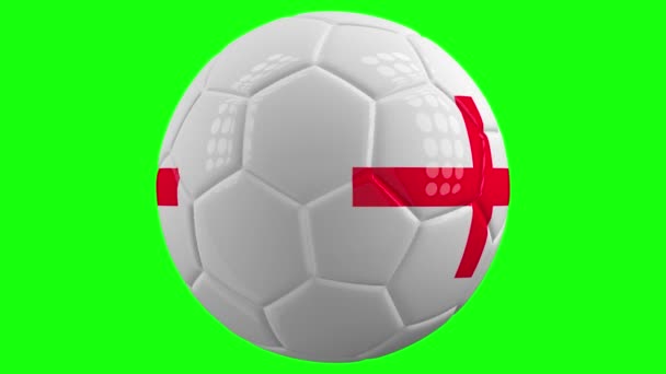 Sehr Realistischer Isolierter Sich Drehender Fußballball Mit Der Flagge Von — Stockvideo