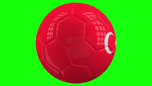 Sehr Realistischer Isolierter Sich Drehender Fußballball Mit Der Flagge Der — Stockvideo