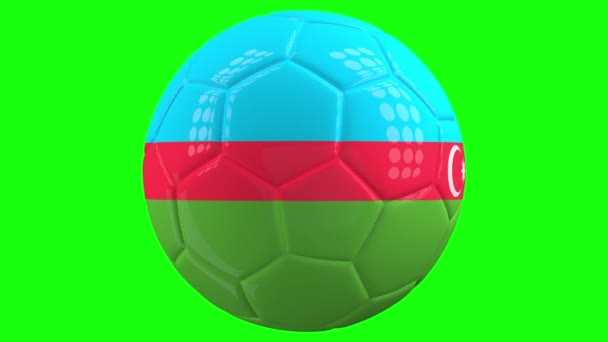 Zeer Realistische Geïsoleerde Spinnende Voetbal Bal Met Vlag Van Azerbeidzjan — Stockvideo