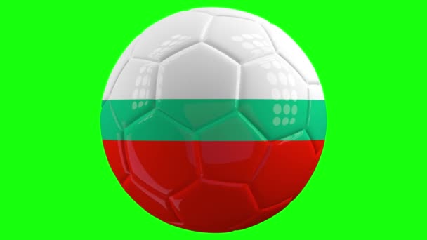 Zeer Realistische Geïsoleerde Draaiende Voetbal Bal Met Vlag Van Bulgarije — Stockvideo