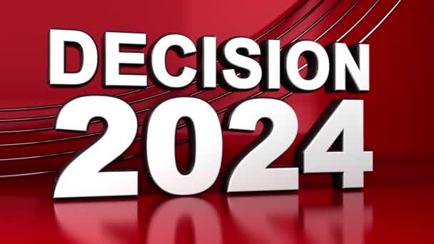Decision 2024 대통령 빨간색과 파란색 배경에 애니메이션 — 비디오