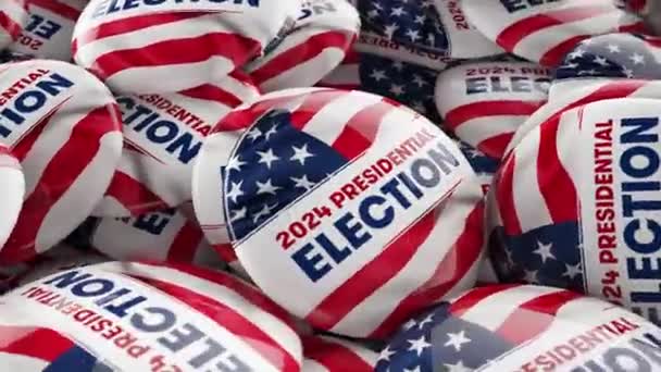 2024 Presidential Election Animation Potus Campaign Buttons Tracking Shot — Stock video