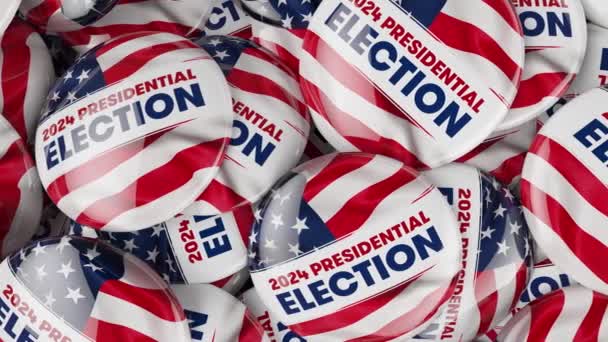 2024 Presidential Election Animation Potus Campaign Buttons Top View Panning — Stock Video