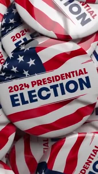 2024 Президентские Выборы Сша Кнопки Кампании Президента Сша Анимации Вид — стоковое видео