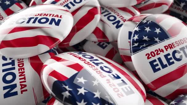 2024 Presidential Election Animation Potus Campaign Buttons Truck Shot — Stock Video
