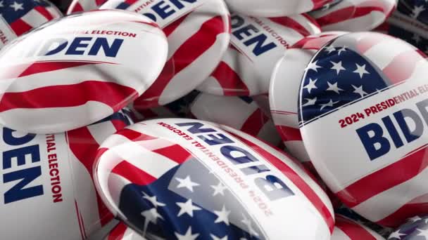 Washington Usa 2023 2024 Präsidentschaftswahl Biden Animation Potus Campaign Buttons — Stockvideo