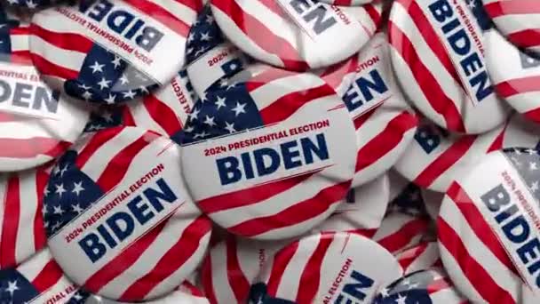 Washington États Unis 2023 2024 Biden Animation Boutons Campagne Potus — Video